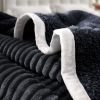 SOGA 2X Black Throw Blanket & Bed Sofa Comforter