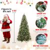 7ft Snow Frosted Christmas Tree w/2178 PE/PVC Tips, Pinecone & Berries - Holiday Decor