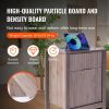 Farmhouse End Table Set of 2, Nightstand with Charging Station, 3 Tiers Side Table with Storage Cabinet and 2 Drawers