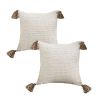 SOGA 2X 50cm Beige Rib Knit Throw Pillow Cover