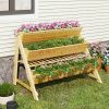 3 Tier Wooden Vertical Raised Garden Bed with Storage Shelf