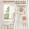 Rope Curtain Tiebacks 2 Pack | Sunflower Curtain Tieback Boho | Simple Elegant DIY Curtain Holdbacks | Accessories Wall Decoration for Home Office