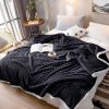 SOGA 2X Black Throw Blanket & Bed Sofa Comforter