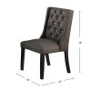 Set of 2 Polyfiber Upholstered Dining Chairs, Espresso