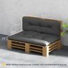 2 Seater Pallet Cushions Outdoor 3.9" Thick Replacement Cushions - Tufted Design for Garden, Patio, Dark Gray
