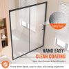 Semi-frameless Shower Door 57.7-59 x 70 in Tempered Glass 1/4 in Matte Black
