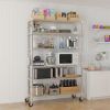6-Tier disassembly and free assembly NSF-Certified Steel Wire Shelving with Wheels