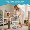 4 Pack 18QT White Stackable Storage Drawers,Easily Assemble Closet Organizers,Plastic Storage Bins for Bathroom,Cabinet,Kitchen Pantry