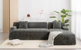 110" Cloud Sectional Sofa Upholstered Couch Free-combined Sofa for Living Room, Dark Gray