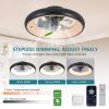 19.7-inch Black LED Ceiling Fan Light – Dimmable and Adjustable Color Temperature, APP & Remote Control, Modern Smart Ceiling Fan for Living Room, Bed
