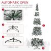 HOMCOM 9ft Unlit Snow-Flocked Slim Pine Artificial Christmas Tree with Realistic Branches and 1084 Tips
