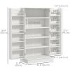 Freestanding Pantry Cabinet 41 Inch Kitchen Pantry with Spice Racks and Adjustable Shelves for Home Use, White