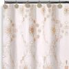 12pc Rose Vine Bathroom Sheer Shower Curtain Sets Sheer Shower Curtain & 12 Shower Bathroom Hooks Modern Classic Luxury Contemporary Decor Beige Showe