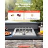 Single Grilling Side Burner, 15,000BTU Liquid Propane Side Burner for Outdoor Kitchen, Convertible to Natural Gas