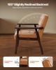 Mid-Century Modern Accent Chair PU Leather Armchair with Solid Wood Frame