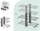 Pots and Pans Organizer under Cabinet, 8 Tier Pot Organizers Rack Expandable 11.65" to 19.02" Height with 3 DIY Methods