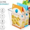 Clear Plastic Storage Bins, 6 PCS Pantry Organizer Bins with Handle for Refrigerator, Fridge, Cabinet, Kitchen, Countertops, Cupboard