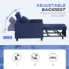 HOMCOM 3-in-1 Convertible Chair Bed, Pull Out Sofa Bed Sleeper Chair with Adjustable Backrest, Pillow, and Pockets, Blue