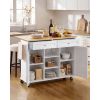Kitchen Island Cart with Storage, 45.67 in Wide Mobile Rolling Storage Island on Swivel Wheels, with 2 Drawers, Storage Cabinet, Drop Leaf, Towel Rack