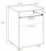 Brown Mobile Storage Cabinet Organizer with Drawer And Cabinet Printer Stand on Castors for Home And Office
