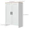 Modern Storage Cabinet with Doors and Adjustable Shelf for Kitchen, Living room, 23.6" x 11.8" x 35.4", White
