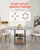 47 in Round Dining Table Wood Kitchen Table for 4-6 Person Grey (Only Table)