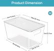 6 Pack Clear Stackable Storage Bins with Lids, Medium Plastic Containers with Handle for Pantry Organizer and Storage,Perfect for Kitchen,Fridge