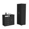 Bidrell Two Piece Bedroom Set, London Armoire + Rioja Four Drawer Dresser, Black