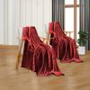 SOGA 2X Burgundy Throw Blanket &  Bed Sofa Comforter