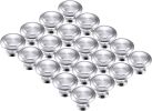 30 Pack Kitchen Cabinet Knobs - Round Silver Drawer, Dresser & Cabinet Pull Handles, Durable Hardware for Kitchen, Bathroom, Furniture (1.06 Inch)