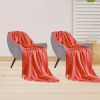 SOGA 2X Orange Acrylic Knitted Throw Blanket  Couch Bed Sofa Home Decor