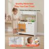 Play Kitchen for Kids, Wooden, Kids Kitchen Playset with Real Lights & Sounds, Food & Cookware Accessories, Pretend Play Toy Set, Sink, Oven, Stove