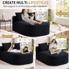 67.5''Chaise Lounge Chair 46'' Wide Seat Indoor Corduroy Oversized Sleeper Sofa for Living Room Deep Seat Lounge and Two Soft Pillows Convertible Bone