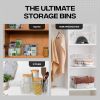 Clear Plastic Storage Bins Ã¢â‚¬â€œ Pantry Organizers Storage Containers, Cabinet Organizer - Home Organization Must Haves for Kitchen, Laundry Room