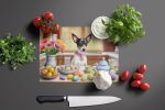 NEW Decorating Easter Rat Terrier Glass Cutting Board Decorative Tempered Glass Kitchen Cutting and Serving Board Large Size Chopping Board
