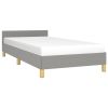 Bed Frame without Mattress Light Gray Twin XL Fabric