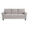 Modern Transitional Sand Hued Textured Fabric Upholstered 1pc Sofa Attached Cushions Living Room Furniture