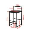 Bar Stools Set Of 2, Counter Height Bar Stools , Pu Upholstered Breakfast Bar Stools Kitchen Barstools