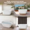 59" Acrylic Freestanding Bathtub, Stand Alone Soaking Tub, Glossy White Acrylic, Toe-tap Chrome Drain, cUPC Certified