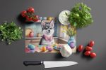Decorating Easter Alaskan Klee Kai Glass Cutting Board Decorative Tempered Glass Kitchen Cutting and Serving Board Large Size Chopping Board