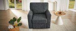 360Â° Swivel Chair Accent Barrel Armchair Swivel Sofa Chair with Side Pockets for Living Room, Bedroom, Office and Hotel, Grey