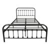 78.74"(L) X 52.4"(W) Metal Platform Bed Frame, Victorian Style Headboard/Footboard/Under Bed Storage/No Box Spring Needed/Full Size Black