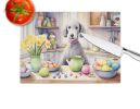 NEW Decorating Easter Bedlington Terrier Glass Cutting Board Decorative Tempered Glass Kitchen Cutting and Serving Board Large Size Chopping Board