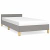Bed Frame without Mattress Light Gray Twin XL Fabric