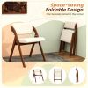 Set of 4 Folding Kitchen Dining Chairs Rubber Wood Legs Home Furniture for Living Room Bedroom