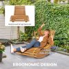 Outsunny Outdoor Rocking Chair w/ Slatted Seat Wooden 51.25" x 23.5" x 23.5" Teak for Relaxing Outdoors