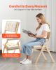 Wooden Folding Chairs with Padded Cushion and Wooden Frame Beige Set of 4