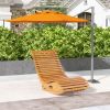 Outsunny Outdoor Rocking Chair w/ Slatted Seat Wooden 51.25" x 23.5" x 23.5" Teak for Relaxing Outdoors