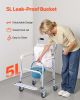 Bedside Commode Chair with 4 Wheels 4-in-1 Raised Toilet Seat 350 lbs