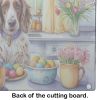 NEW Decorating Easter English Setter Glass Cutting Board Decorative Tempered Glass Kitchen Cutting and Serving Board Large Size Chopping Board